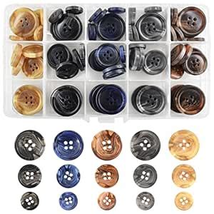 90Pcs Faux Buffalo Horn Suit Coats Buttons 5 Color 3 Sizes 15mm, 20mm ...