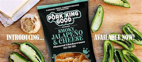 Buy Pork King Good Smoky Jalapeño & Cheese Pork Rinds (Chicharrones) (4 ...
