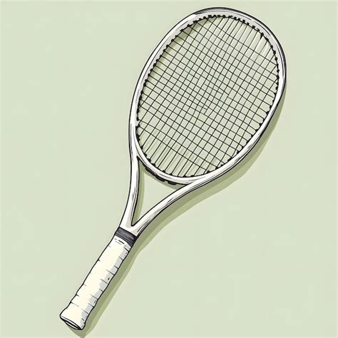 A drawing of a tennis racket with a white handle | Premium AI-generated ...