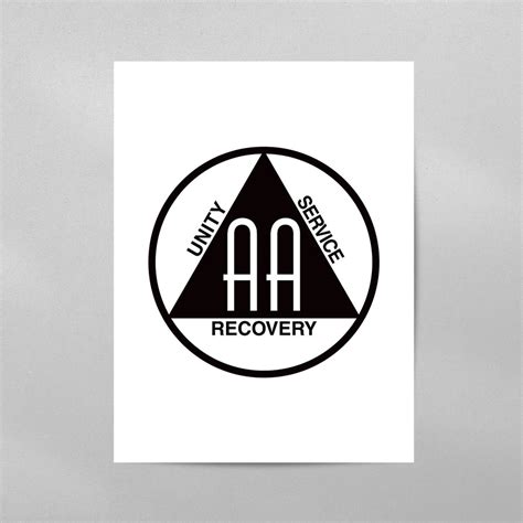 AA Alcoholics Anonymous Logo Addiction Reovery Mental Health Wall Art ...