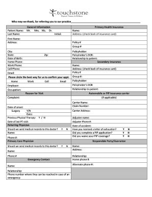 Fillable Online Patient infor forms 122014pdf Fax Email Print - pdfFiller