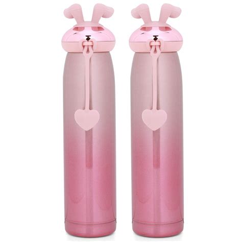Pokory Insulated Stainless Steel Bottle Pink 320 ml Pack of 2 with ...