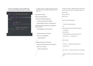 Java practical assignments - ASSIGNMENT 1 Set A 1 a Java program to ...