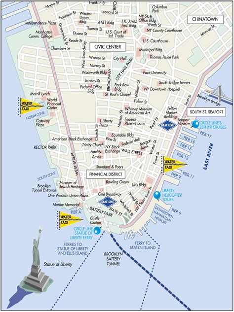 New York City Downtown Map Detailed Road (streets) Map Of Manhattan,