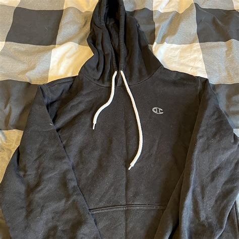 Black Champion Hoodie in Men’s Medium Worn a few... - Depop