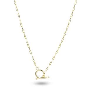 Buy PALMONAS Circle T-Bar Necklace- 18k Gold Vermeil at Amazon.in