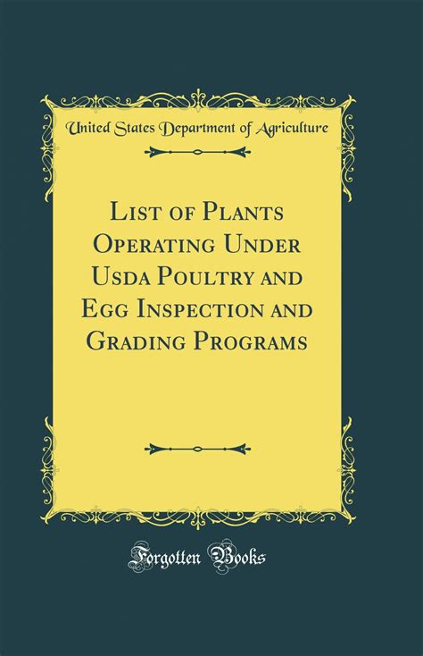 List of Plants Operating Under Usda Poultry and Egg Inspection and ...