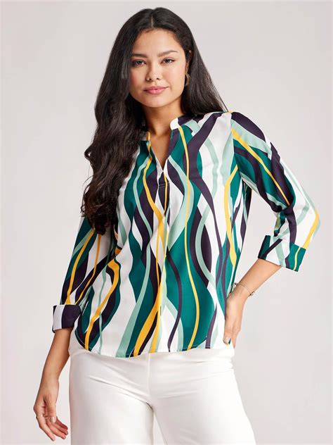 Buy White And Teal Abstract Print Pleated Top Online | FableStreet