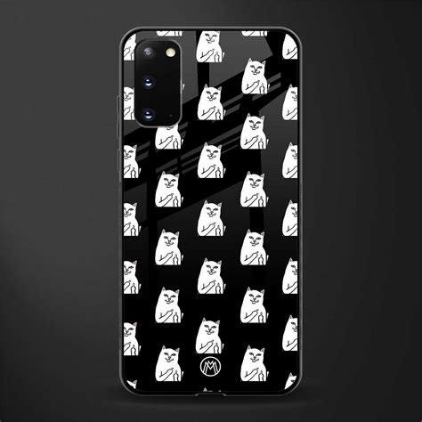 Middle Finger Cat Meme Phone Cover for Samsung Galaxy S20 | Glass Case ...