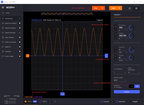 Scopy Oscilloscope [Analog Devices Wiki]