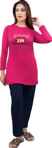 URBE Women Printed Pink Top & Pyjama Set Price in India - Buy URBE ...