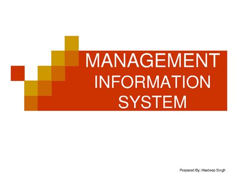 Management Information System - The System utilizes computer hardware ...