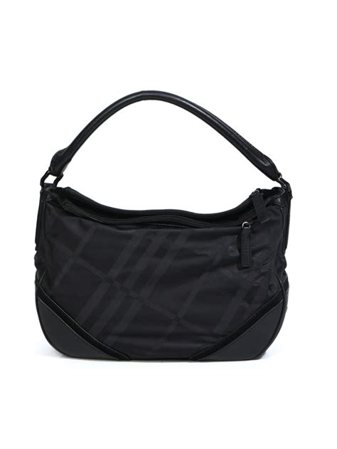 Black Leather Trim Nylon Double Chain Hobo Bag – Confidential Couture