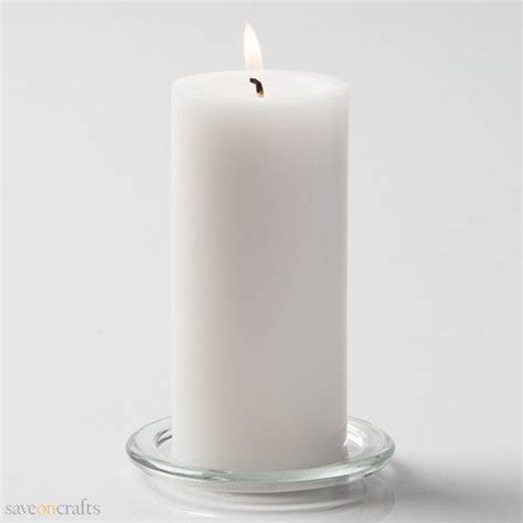 AuraDecor 3 inch & 4 inch Dia White Unscented Pillar Candle ( 3 inch D