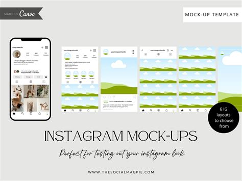 Instagram mockup templates editable canva templates instagram profile ...