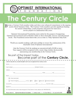 Fillable Online oifoundation The Century Circle - Optimist ...