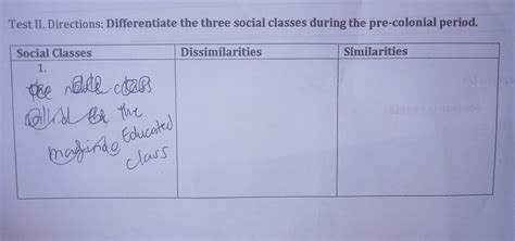differentiate the three social classes during the pre colonial period ...