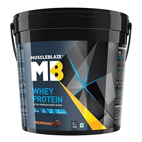 MuscleBlaze 100% Whey Protein, Ultra Premium Whey Blend (Rich Milk ...