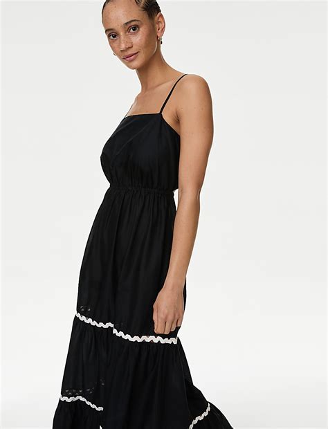 Buy Pure Cotton Square Neck Midi Beach Dress at Marks & Spencer