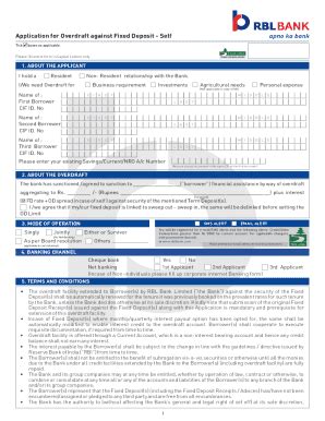 Fillable Online Application form for Overdraft Against Fixed Deposits ...
