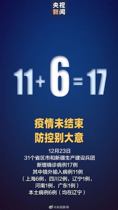 2020年12月23日31省新增确诊17例本土6例在辽宁- 广州本地宝