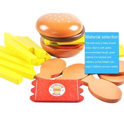 Kids Pretend Play Fast Food Set - Hamburger & Fries Toy for Birthday ...
