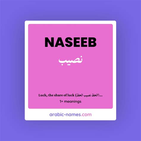 NASEEB (نصيب) Meaning in Arabic & English - Arabic Names