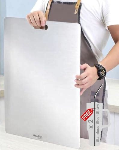 Buy Herrlich Homes 304 Stainless Steel Chopping Board with Lip for ...