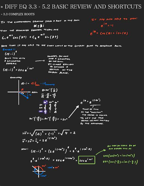 DIFF EQ 3.3 Exam 2 Review: Complex Roots & Shortcuts - Studocu