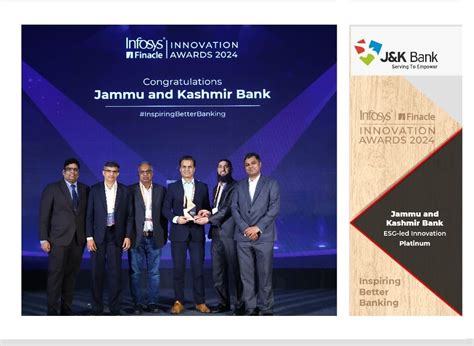 J&K Bank excels at Infosys Innovation Awards - 2024, wins Platinum ...