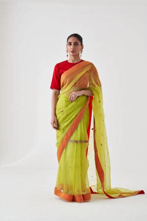 Buy Organza, Designer, Chanderi, & Silk Sarees Online | Janki India