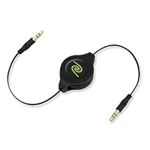 ReTrak Retractable AUX 3.5mm Audio Cable, Black (ETCABLE35BLK) : Amazon ...
