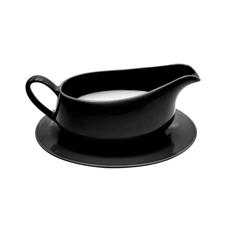 TripDock Gravy Boat with Ceramic Tray, 1 PC 8 oz Easy Pour Black Gravy ...