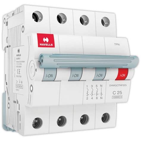 Buy Havells MCB TPN C Curve PVC Plastic Base Model (White) Online at ...