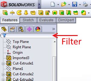 Image result for SolidWorks Filter Selection