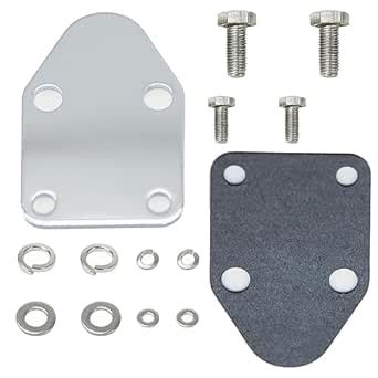 Chrome Fuel Pump Block Off Plate with Gasket & Stainless Hex Small ...