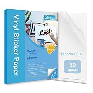 Stampcolour 30 Sheets Clear Printable Sticker Paper for Inkjet Printer ...