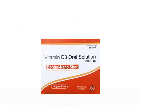 Buy Bontas-Nano Shot Vitamin D3 60000 IU Sugar Free Oral Solution ...