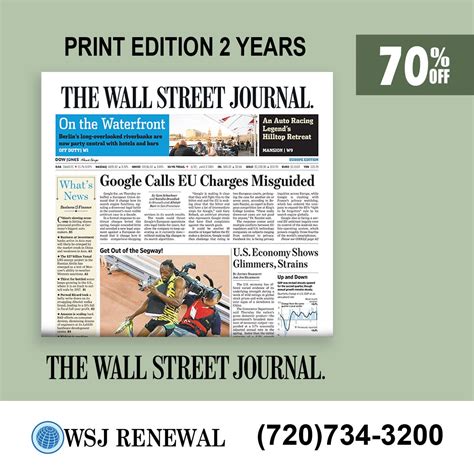 WSJ Renew | WSJ Print Edition | WSJ Digital Subscription