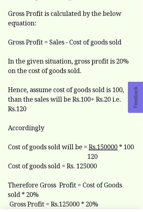 if sales is 420000 and sale return is 20000 and the cost of good sold ...