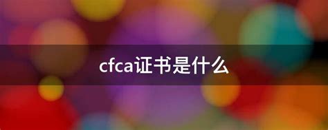 CFCA全球信任证书 - 中国金融认证中心