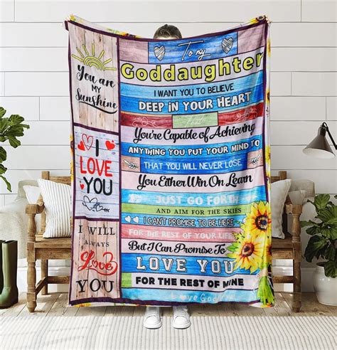 Manta con texto en inglés To My Goddaughter, manta de regalo para ...
