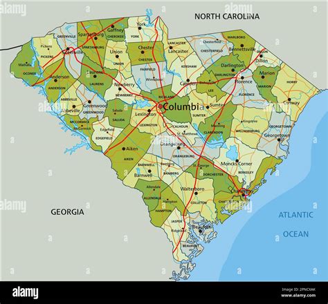 South Carolina Road Map South Carolina Territory Planner Wall Map By