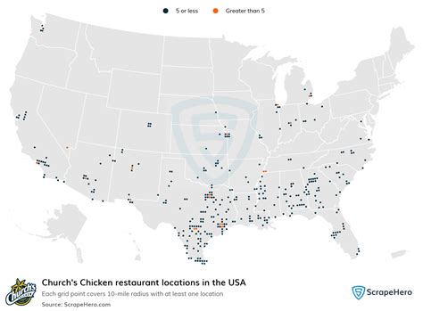 Map Of All 783 Church's Chicken Locations In The US By State
