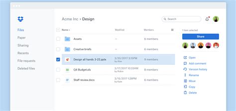 Image result for Dropbox User Interface