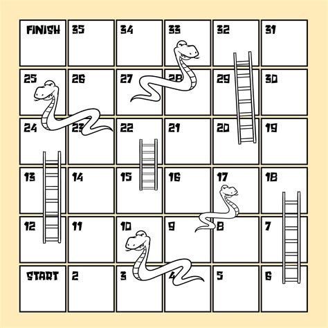 Game Board Templates: Snake and Ladder Printable PDF