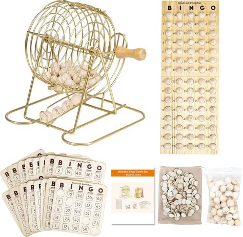 Amazon.com: Extguds Wooden Bingo Game Set – Deluxe Bingo Kit with 7in ...