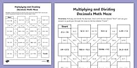 Sixth Grade Multiplying & Dividing Decimals Worksheet