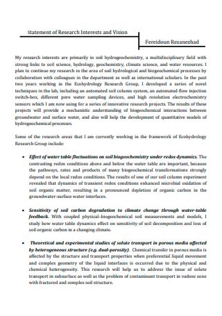 Image result for Research Interest Statement Example