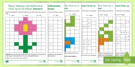 👉 KS1 Rainbow Addition and Subtraction Maths Mosaics